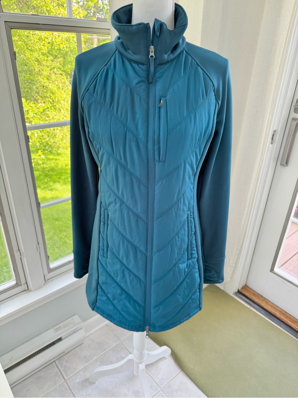 tek gear Women's Teal Quilted Full-Zip Jacket